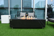 Elementi Varna Marble Porcelain Fire Table - Fire Pit Oasis