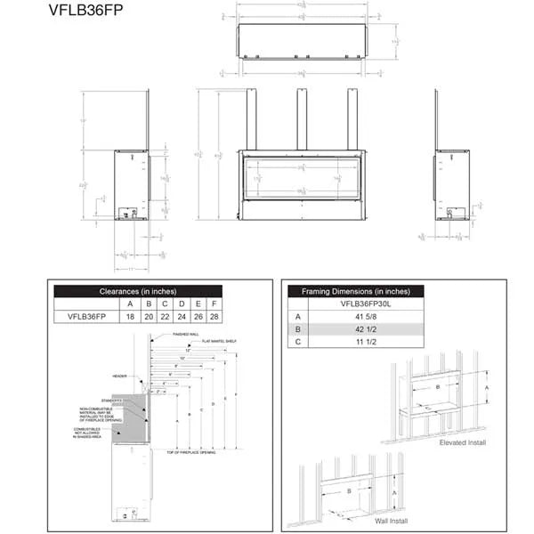 Empire Boulevard Contemporary Ventless Gas Fireplace - 36" - Fire Pit Oasis