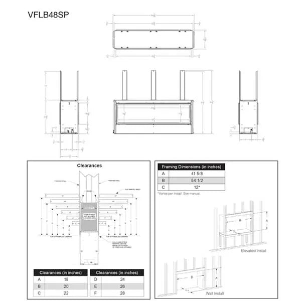 Empire Boulevard Ventless See-Through Gas Fireplace - 48" - Fire Pit Oasis