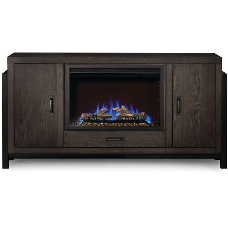Franklin Electric Fireplace TV Stand in Weathered Oak - Fire Pit Oasis