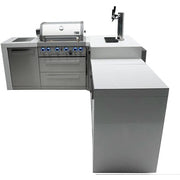 Mont Alpi 400 Deluxe Island with a 90 Degree Corner and Kegerator - MAi400-D90KEG - Fire Pit Oasis