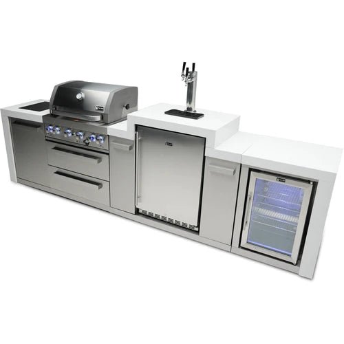 Mont Alpi 400 Deluxe Island with a Kegerator and Fridge Cabinet - MAi400-DKEGFC - Fire Pit Oasis