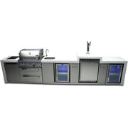 Mont Alpi 400 Deluxe Island with a Kegerator, Beverage Center and Fridge Cabinet - MAi400-DKEGBEVFC - Fire Pit Oasis