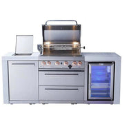Mont Alpi 400 Deluxe Island with Fridge Cabinet - Outdoor Kitchen - MAi400-DFC - Fire Pit Oasis