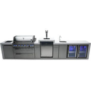 Mont Alpi 805 Deluxe Island with a Kegerator, Beverage Center and Fridge Cabinet - MAi805-DKEGBEVFC - Fire Pit Oasis