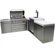 Mont Alpi 805 Island with a 90 Degree Corner and Kegerator - MAi805-90KEG - Fire Pit Oasis