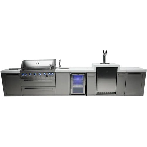 Mont Alpi 805 Island with a Kegerator and a Beverage Center - MAi805-KEGBEV - Fire Pit Oasis