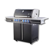 Mont Alpi Supreme 4 Burner cart grill in Black Stainless Steel - Fire Pit Oasis