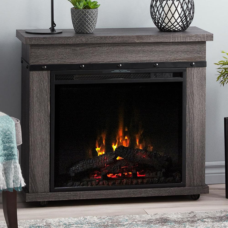 Morgan Infrared Electric Fireplace Heater in Charcoal Oak – Fire Pit Oasis