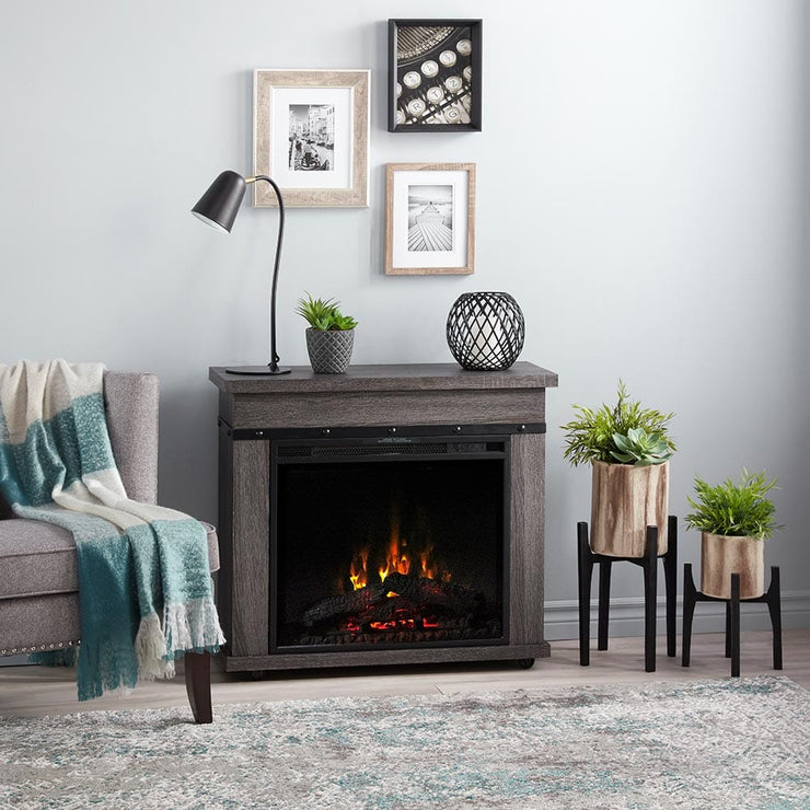 Morgan Infrared Electric Fireplace Heater in Charcoal Oak – Fire Pit Oasis