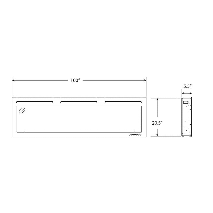 Napoleon 100-In PurView Wall Mount Electric Fireplace - Fire Pit Oasis