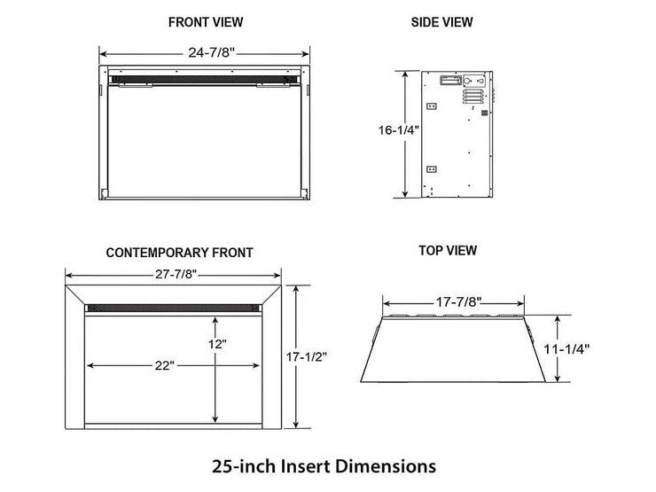 SimpliFire 25-In Electric Fireplace Insert - Fire Pit Oasis