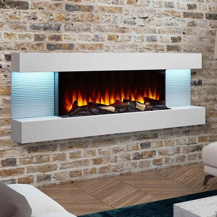 SimpliFire Format Floating Mantel Wall Mount Electric Fireplace - Fire Pit Oasis