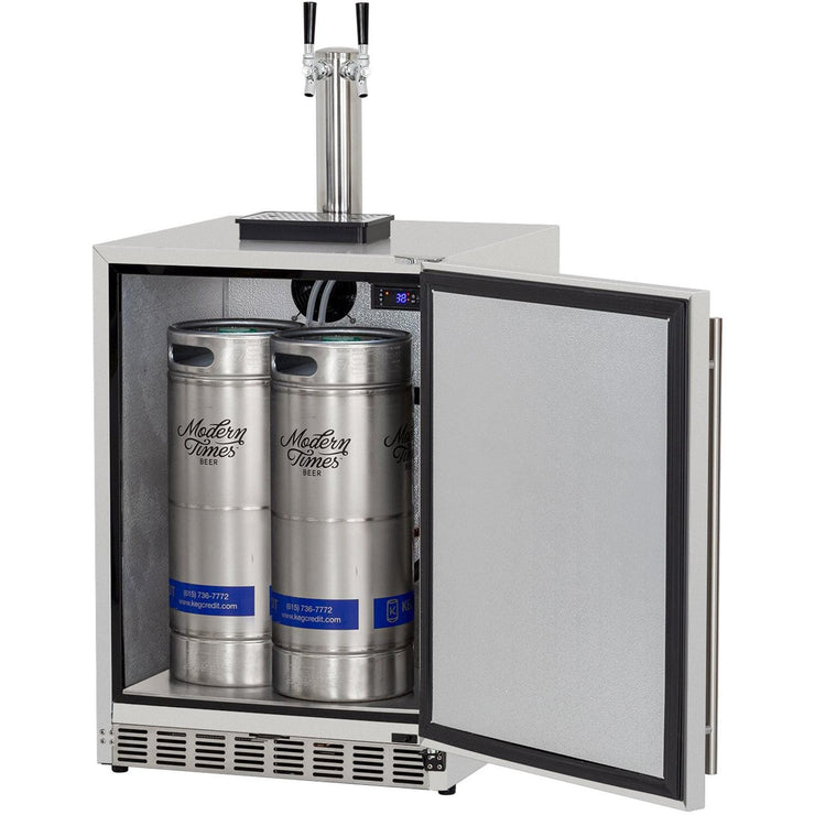 Summerset 25-Inch 6.6 Cu. Ft. Outdoor Rated Dual Tap Beer Dispenser/Kegerator - SSRFR-24DK2 - Fire Pit Oasis