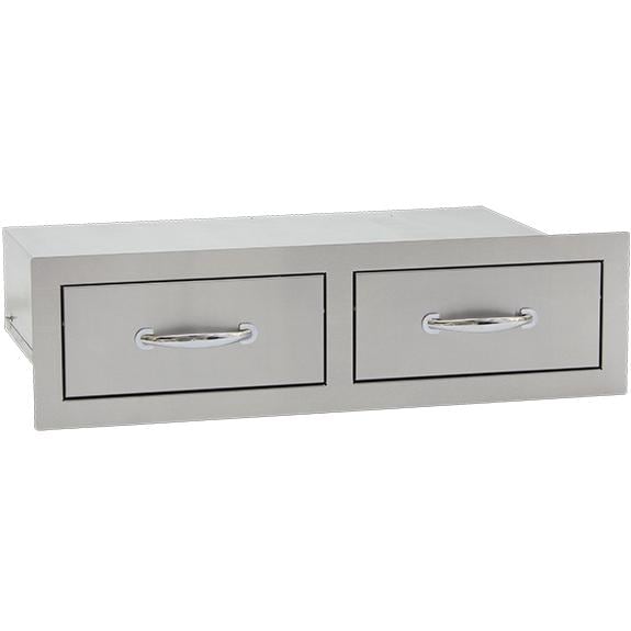 Summerset 30-Inch Stainless Steel Flush Mount Horizontal Double Access Drawer - SSDR2-32H - Fire Pit Oasis