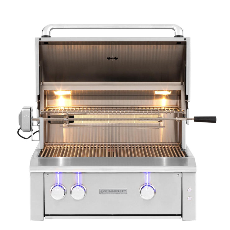 Summerset Alturi 30-Inch 2-Burner Built-In Natural Gas Grill With Stainless Steel Burners & Rotisserie - ALT30T-NG - Fire Pit Oasis