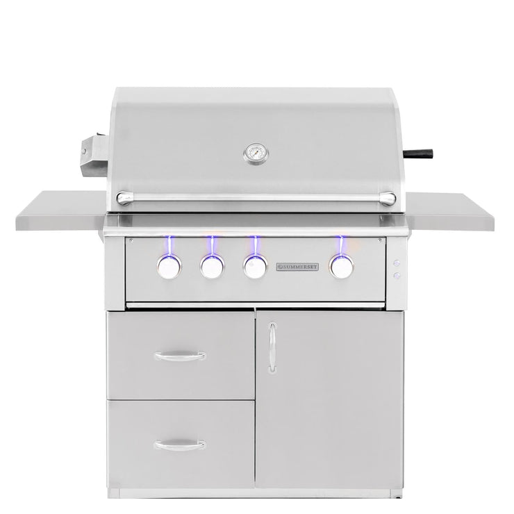 Summerset Alturi 36-Inch 3-Burner Propane Gas Grill With Stainless Steel Burners & Rotisserie - ALT36T-LP - Fire Pit Oasis