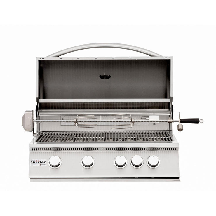 Summerset Sizzler 32-Inch 4-Burner Built-In Natural Gas Grill With Rear Infrared Burner-SIZ32-NG - Fire Pit Oasis