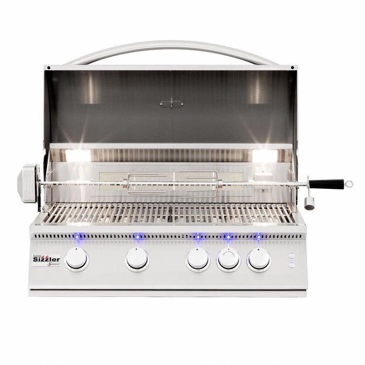 Summerset Sizzler Pro 32-Inch 4-Burner Natural Gas Grill With Rear Infrared Burner - SIZPRO32-NG - Fire Pit Oasis