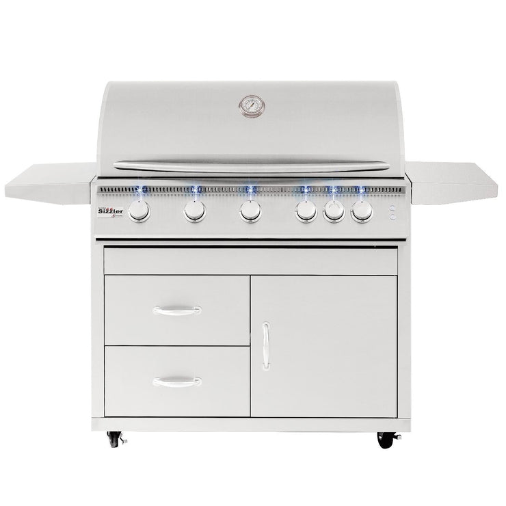 Summerset Sizzler Pro 40-Inch 5-Burner Natural Gas Grill With Rear Infrared Burner - SIZPRO40-NG - Fire Pit Oasis