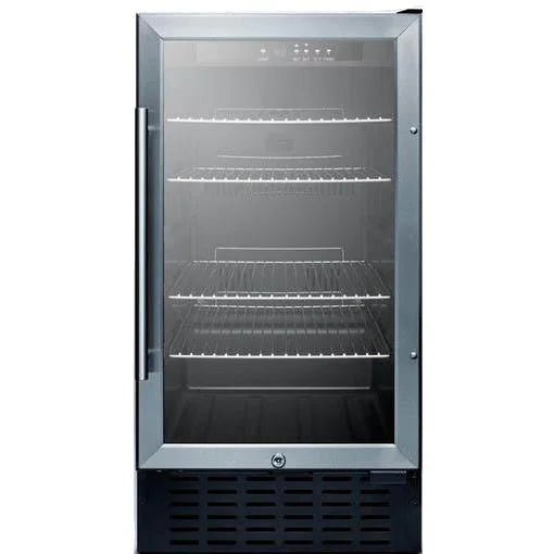 Summit 18-Inch 2.7 Cu. Ft. ADA Compliant Commercial Rated Beverage Refrigerator - Stainless Steel / Black Cabinet - SCR1841BADA - Fire Pit Oasis