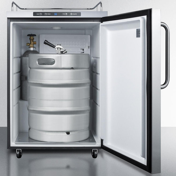 Summit 24-Inch 5.6 Cu. Ft. Outdoor Rated DIY Tap Beer Dispenser / Kegerator - Towel Bar Handle - SBC635MOSNK - Fire Pit Oasis