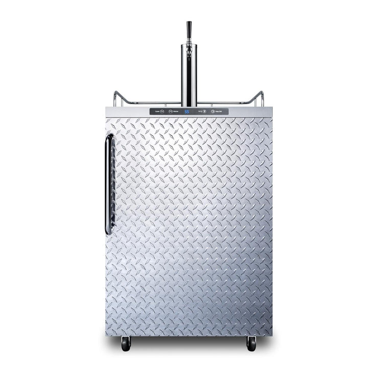 Summit 24-Inch 5.6 Cu. Ft. Outdoor Rated Single Tap Beer Dispenser / Kegerator - Diamond Plate Aluminum - SBC635MOSDPL - Fire Pit Oasis