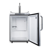 Summit 24-Inch 5.6 Cu. Ft. Outdoor Rated Single Tap Beer Dispenser / Kegerator - Diamond Plate Aluminum - SBC635MOSDPL - Fire Pit Oasis