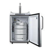 Summit 24-Inch 5.6 Cu. Ft. Outdoor Rated Single Tap Beer Dispenser / Kegerator - Stainless Steel - SBC635MOS - Fire Pit Oasis