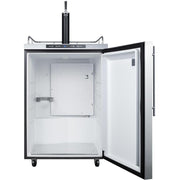 Summit 24-Inch 5.6 Cu. Ft. Outdoor Rated Single Tap Beer Dispenser / Kegerator - Stainless Steel - SBC635MOSHV - Fire Pit Oasis