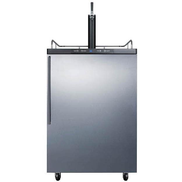 Summit 24-Inch 5.6 Cu. Ft. Outdoor Rated Single Tap Beer Dispenser / Kegerator - Stainless Steel - SBC635MOSHV - Fire Pit Oasis