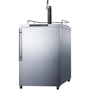 Summit 24-Inch 5.6 Cu. Ft. Outdoor Rated Single Tap Beer Dispenser / Kegerator - Stainless Steel - SBC635MOSHV - Fire Pit Oasis