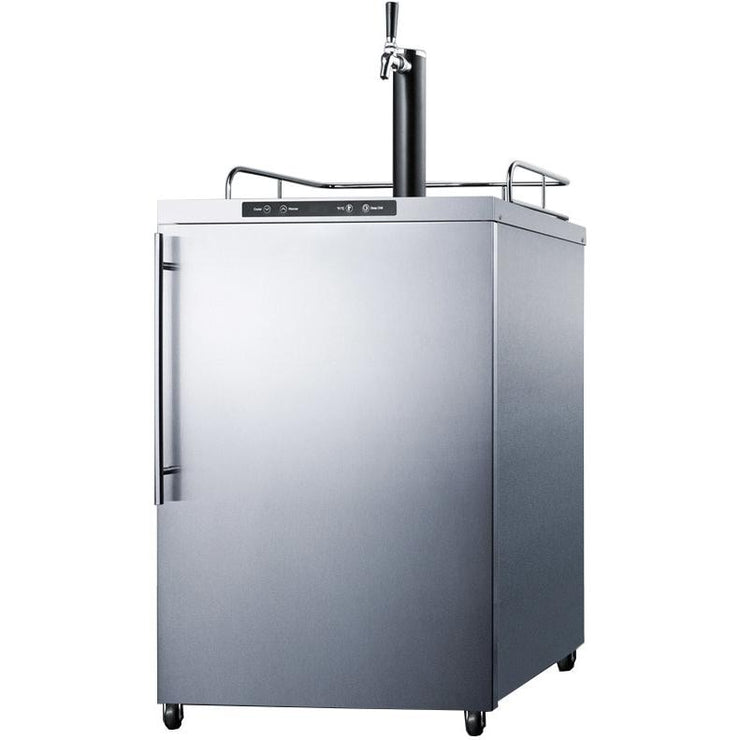 Summit 24-Inch 5.6 Cu. Ft. Outdoor Rated Single Tap Beer Dispenser / Kegerator - Stainless Steel - SBC635MOSHV - Fire Pit Oasis