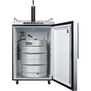 Summit 24-Inch 5.6 Cu. Ft. Outdoor Rated Single Tap Beer Dispenser / Kegerator - Stainless Steel - SBC635MOSHV - Fire Pit Oasis
