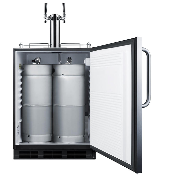 Summit ADA Compliant Outdoor Rated Double Tap Beer Dispenser / Kegerator - SBC58BSSBIOSADA - Fire Pit Oasis
