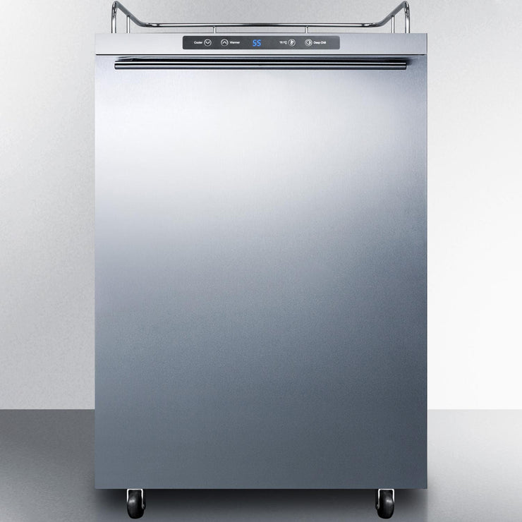 Summit Commercial 24-Inch 5.6 Cu. Ft. Outdoor Rated DIY Tap Beer Dispenser / Kegerator - Horizontal Handle - SBC635MOS7NKHH - Fire Pit Oasis