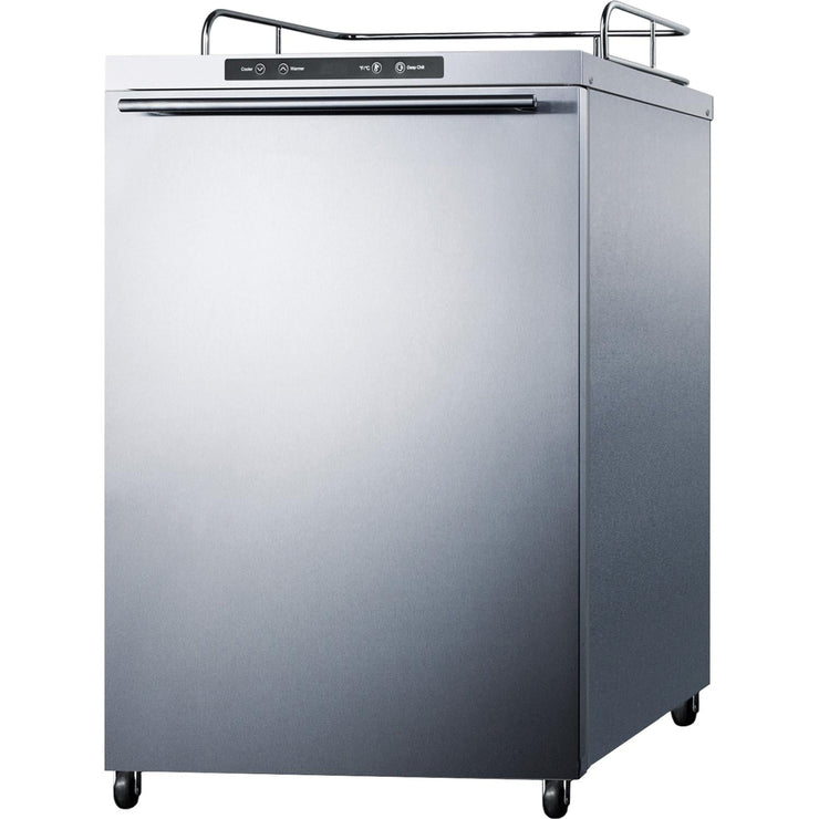 Summit Commercial 24-Inch 5.6 Cu. Ft. Outdoor Rated DIY Tap Beer Dispenser / Kegerator - Horizontal Handle - SBC635MOS7NKHH - Fire Pit Oasis