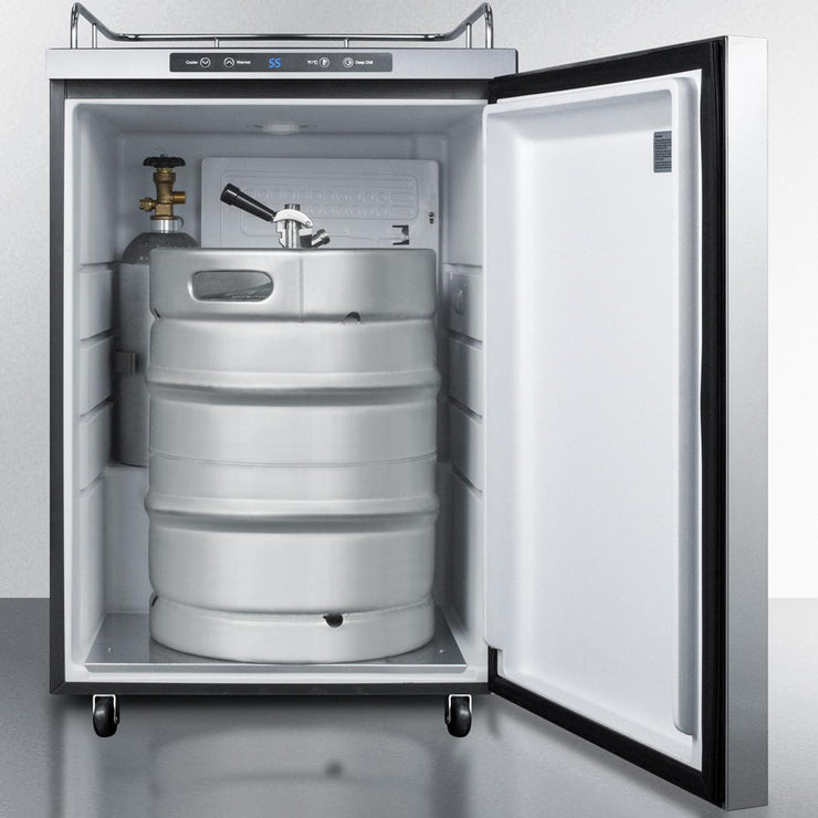 Summit Commercial 24-Inch 5.6 Cu. Ft. Outdoor Rated DIY Tap Beer Dispenser / Kegerator - Horizontal Handle - SBC635MOS7NKHH - Fire Pit Oasis