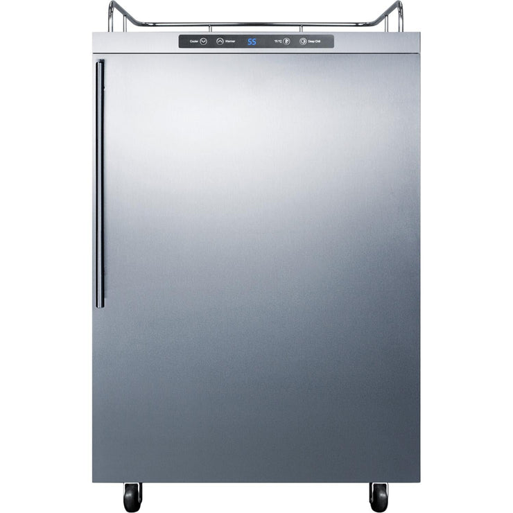 Summit Commercial 24-Inch 5.6 Cu. Ft. Outdoor Rated DIY Tap Beer Dispenser / Kegerator - Professional Handle - SBC635MOS7NKHV - Fire Pit Oasis