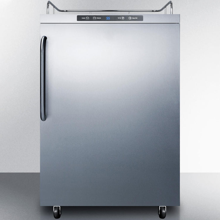 Summit Commercial 24-Inch 5.6 Cu. Ft. Outdoor Rated DIY Tap Beer Dispenser / Kegerator - Towel Bar Handle - SBC635MOS7NK - Fire Pit Oasis