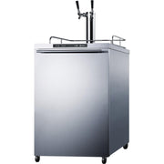 Summit Commercial 24-Inch 5.6 Cu. Ft. Outdoor Rated Double Tap Beer Dispenser / Kegerator - Horizontal Handle - SBC635MOS7HHTWIN - Fire Pit Oasis