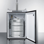 Summit Commercial 24-Inch 5.6 Cu. Ft. Outdoor Rated Single Tap Beer Dispenser / Kegerator - Horizontal Handle - SBC635MOS7HH - Fire Pit Oasis