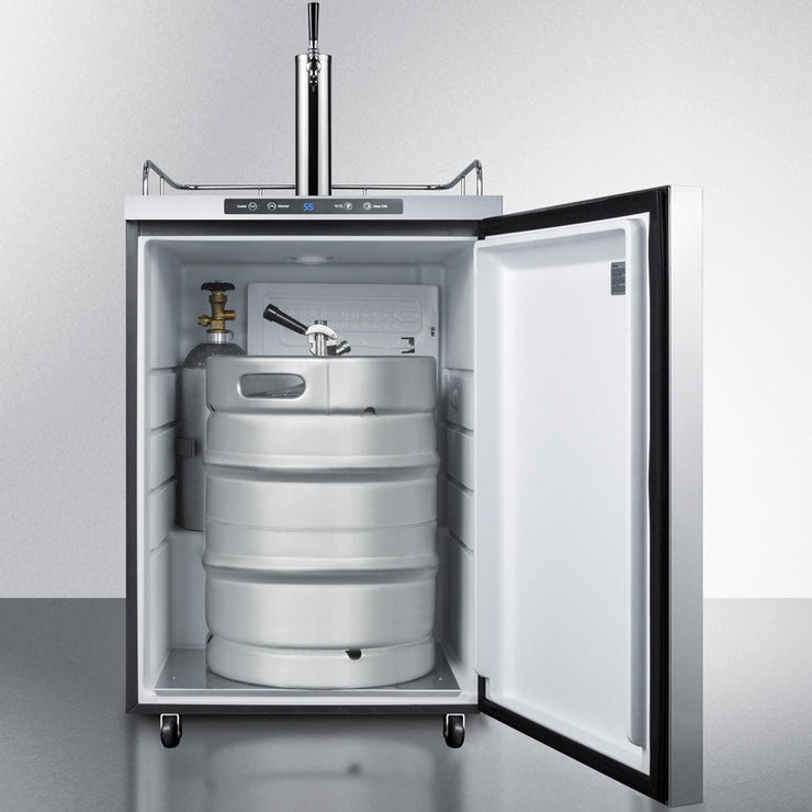 Summit Commercial 24-Inch 5.6 Cu. Ft. Outdoor Rated Single Tap Beer Dispenser / Kegerator - Horizontal Handle - SBC635MOS7HH - Fire Pit Oasis