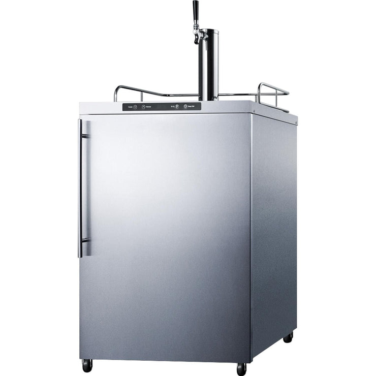 Summit Commercial 24-Inch 5.6 Cu. Ft. Outdoor Rated Single Tap Beer Dispenser / Kegerator - Professional Handle - SBC635MOS7HV - Fire Pit Oasis