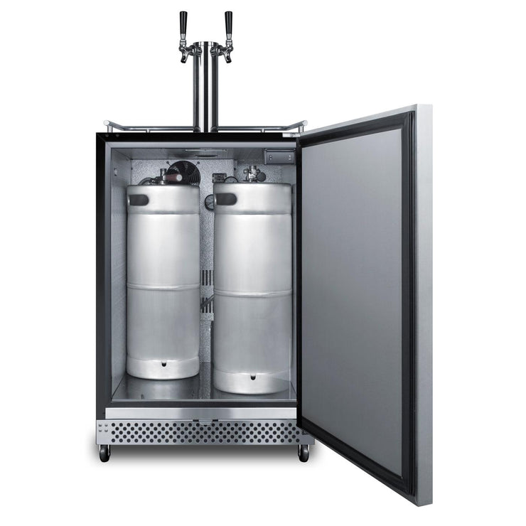 Summit Commercial Outdoor Rated Double Tap Beer Dispenser / Kegerator - SBC696OSTWIN - Fire Pit Oasis