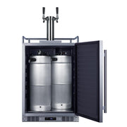 Summit Commercial Outdoor Rated Double Tap Beer Dispenser / Kegerator w/ Shelves - SBC683OSTWIN - Fire Pit Oasis