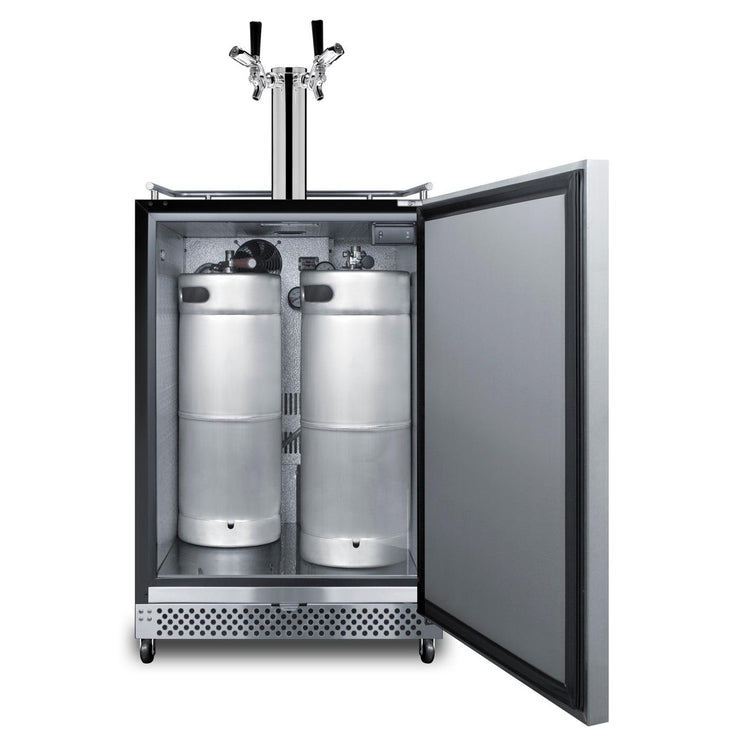 Summit Commercial Outdoor Rated Double Tap Beer Dispenser / Kegerator w/ TapLock - SBC696OSTWINTL - Fire Pit Oasis