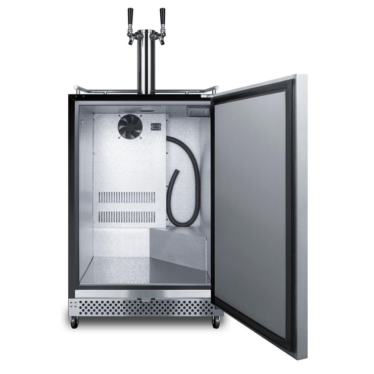 Summit Commercial Outdoor Rated Double Tap Cold Brew Coffee Dispenser / Kegerator - SBC696OSCFTWIN - Fire Pit Oasis