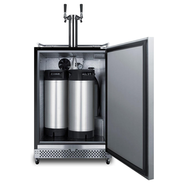Summit Commercial Outdoor Rated Double Tap Cold Brew Coffee Dispenser / Kegerator - SBC696OSCFTWIN - Fire Pit Oasis