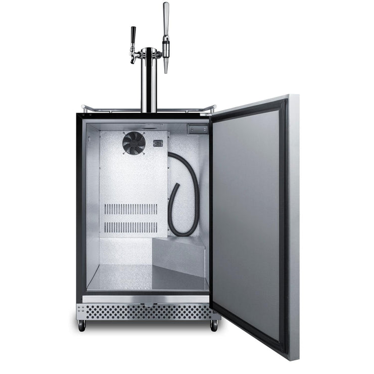 Summit Commercial Outdoor Rated Double Tap Cold Brew Nitro & Flat Coffee Dispenser / Kegerator - SBC696OSCMTWIN - Fire Pit Oasis